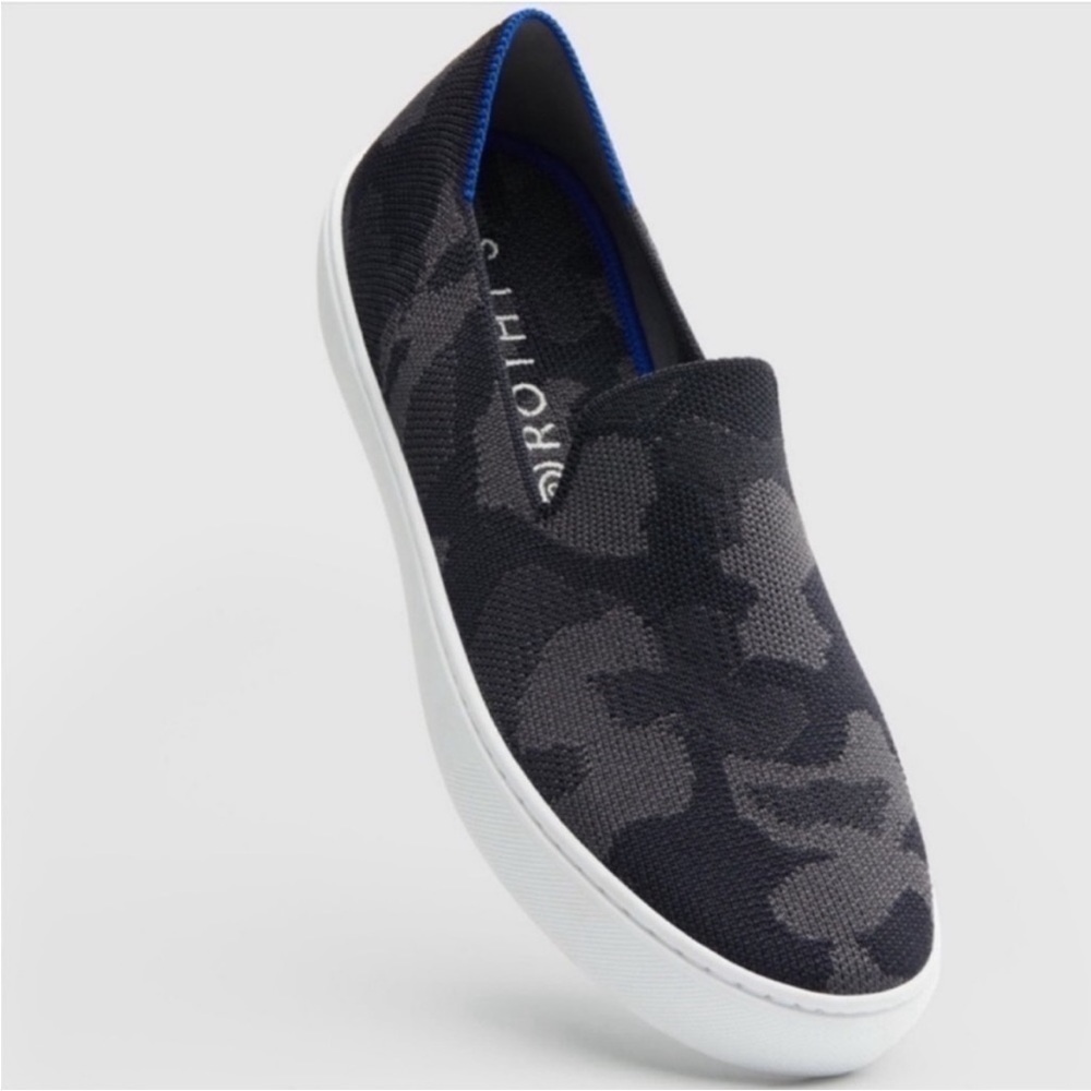 Rothy’s Retired The Original Slip On Sneaker Black Grey Camo Sz 9.5